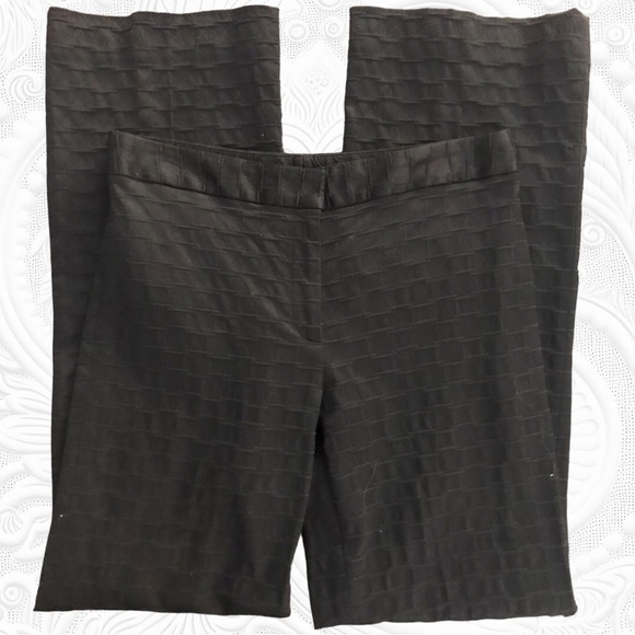 Elie Tahari Black Jacquard Wide Leg Dress Slacks Size 10 - Picture 2 of 6